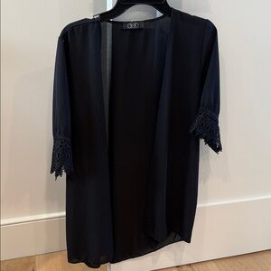 Deb Black Kimono with Lace Sleeves